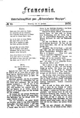 Franconia (Schweinfurter Anzeiger) Samstag 12. Februar 1870