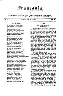 Franconia (Schweinfurter Anzeiger) Samstag 19. Februar 1870