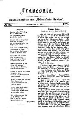 Franconia (Schweinfurter Anzeiger) Mittwoch 16. März 1870