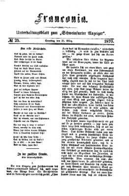 Franconia (Schweinfurter Anzeiger) Samstag 26. März 1870