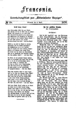 Franconia (Schweinfurter Anzeiger) Mittwoch 6. April 1870