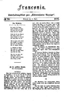 Franconia (Schweinfurter Anzeiger) Mittwoch 13. April 1870