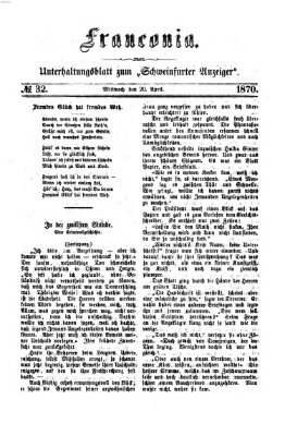 Franconia (Schweinfurter Anzeiger) Mittwoch 20. April 1870