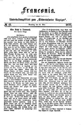 Franconia (Schweinfurter Anzeiger) Samstag 21. Mai 1870