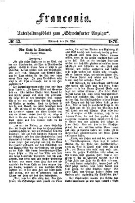 Franconia (Schweinfurter Anzeiger) Mittwoch 25. Mai 1870