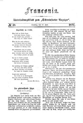 Franconia (Schweinfurter Anzeiger) Samstag 18. Juni 1870