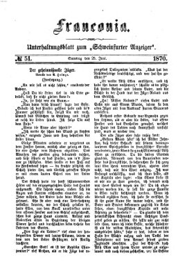 Franconia (Schweinfurter Anzeiger) Samstag 25. Juni 1870