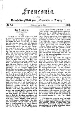 Franconia (Schweinfurter Anzeiger) Mittwoch 6. Juli 1870