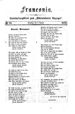 Franconia (Schweinfurter Anzeiger) Samstag 6. August 1870