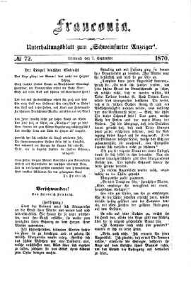 Franconia (Schweinfurter Anzeiger) Mittwoch 7. September 1870