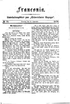 Franconia (Schweinfurter Anzeiger) Samstag 10. September 1870