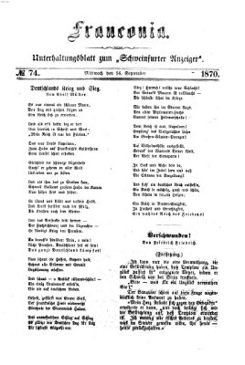 Franconia (Schweinfurter Anzeiger) Mittwoch 14. September 1870