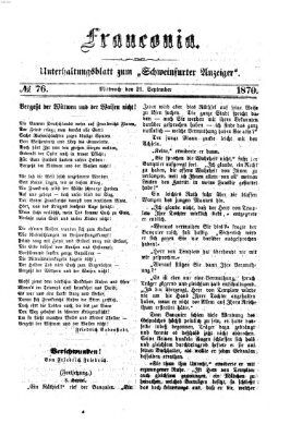 Franconia (Schweinfurter Anzeiger) Mittwoch 21. September 1870