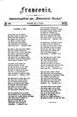 Franconia (Schweinfurter Anzeiger) Mittwoch 5. Oktober 1870