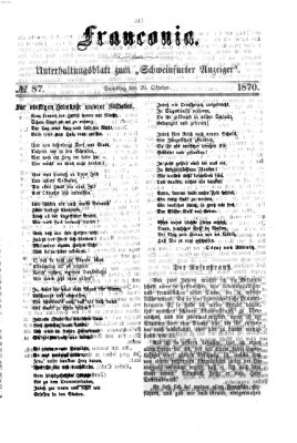 Franconia (Schweinfurter Anzeiger) Samstag 29. Oktober 1870