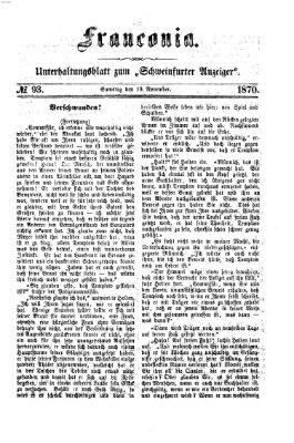 Franconia (Schweinfurter Anzeiger) Samstag 19. November 1870