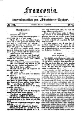 Franconia (Schweinfurter Anzeiger) Samstag 17. Dezember 1870