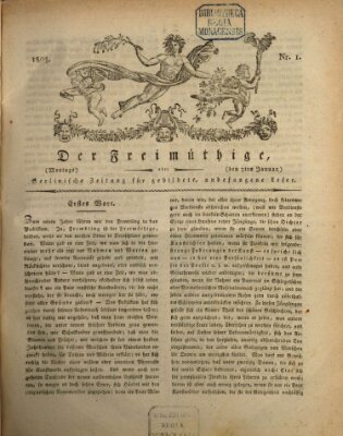 Der Freimüthige oder Berlinische Zeitung für gebildete, unbefangene Leser (Der Freimüthige oder Unterhaltungsblatt für gebildete, unbefangene Leser) Montag 3. Januar 1803