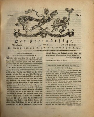 Der Freimüthige oder Berlinische Zeitung für gebildete, unbefangene Leser (Der Freimüthige oder Unterhaltungsblatt für gebildete, unbefangene Leser) Dienstag 4. Januar 1803