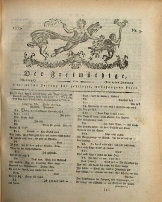 Der Freimüthige oder Berlinische Zeitung für gebildete, unbefangene Leser (Der Freimüthige oder Unterhaltungsblatt für gebildete, unbefangene Leser) Montag 17. Januar 1803