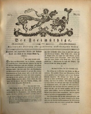 Der Freimüthige oder Berlinische Zeitung für gebildete, unbefangene Leser (Der Freimüthige oder Unterhaltungsblatt für gebildete, unbefangene Leser) Donnerstag 27. Januar 1803