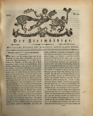 Der Freimüthige oder Berlinische Zeitung für gebildete, unbefangene Leser (Der Freimüthige oder Unterhaltungsblatt für gebildete, unbefangene Leser) Freitag 4. Februar 1803