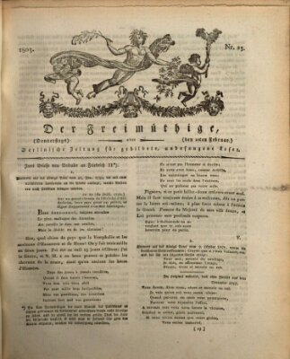 Der Freimüthige oder Berlinische Zeitung für gebildete, unbefangene Leser (Der Freimüthige oder Unterhaltungsblatt für gebildete, unbefangene Leser) Donnerstag 10. Februar 1803