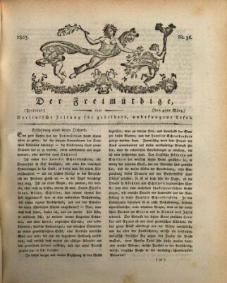 Der Freimüthige oder Berlinische Zeitung für gebildete, unbefangene Leser (Der Freimüthige oder Unterhaltungsblatt für gebildete, unbefangene Leser) Freitag 4. März 1803