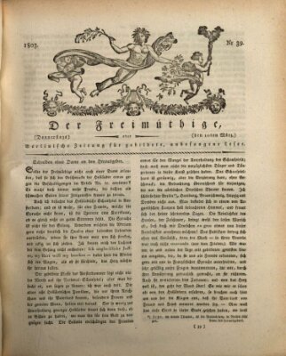 Der Freimüthige oder Berlinische Zeitung für gebildete, unbefangene Leser (Der Freimüthige oder Unterhaltungsblatt für gebildete, unbefangene Leser) Donnerstag 10. März 1803