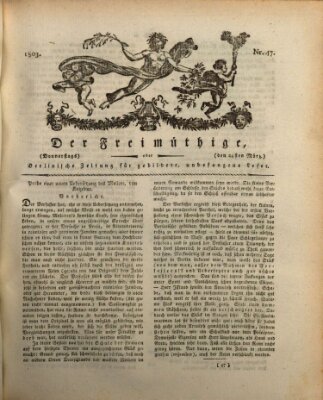 Der Freimüthige oder Berlinische Zeitung für gebildete, unbefangene Leser (Der Freimüthige oder Unterhaltungsblatt für gebildete, unbefangene Leser) Donnerstag 24. März 1803