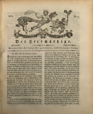 Der Freimüthige oder Berlinische Zeitung für gebildete, unbefangene Leser (Der Freimüthige oder Unterhaltungsblatt für gebildete, unbefangene Leser) Freitag 6. Mai 1803