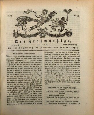 Der Freimüthige oder Berlinische Zeitung für gebildete, unbefangene Leser (Der Freimüthige oder Unterhaltungsblatt für gebildete, unbefangene Leser) Freitag 27. Mai 1803