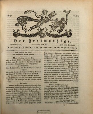 Der Freimüthige oder Berlinische Zeitung für gebildete, unbefangene Leser (Der Freimüthige oder Unterhaltungsblatt für gebildete, unbefangene Leser) Donnerstag 2. Juni 1803