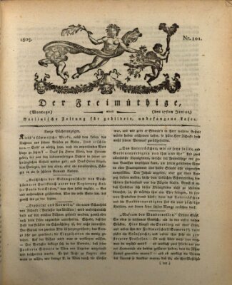 Der Freimüthige oder Berlinische Zeitung für gebildete, unbefangene Leser (Der Freimüthige oder Unterhaltungsblatt für gebildete, unbefangene Leser) Montag 27. Juni 1803