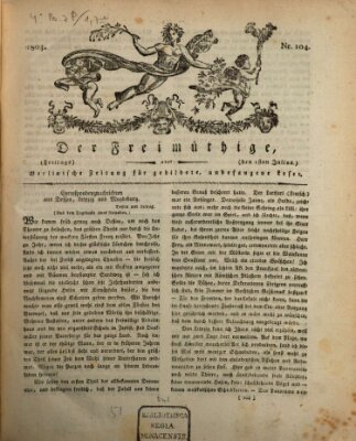 Der Freimüthige oder Berlinische Zeitung für gebildete, unbefangene Leser (Der Freimüthige oder Unterhaltungsblatt für gebildete, unbefangene Leser) Freitag 1. Juli 1803