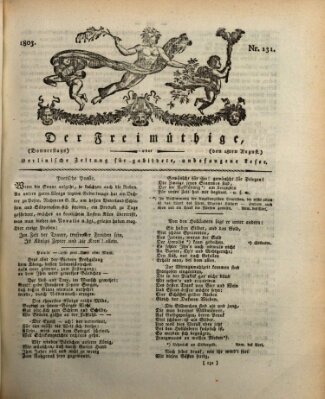 Der Freimüthige oder Berlinische Zeitung für gebildete, unbefangene Leser (Der Freimüthige oder Unterhaltungsblatt für gebildete, unbefangene Leser) Donnerstag 18. August 1803