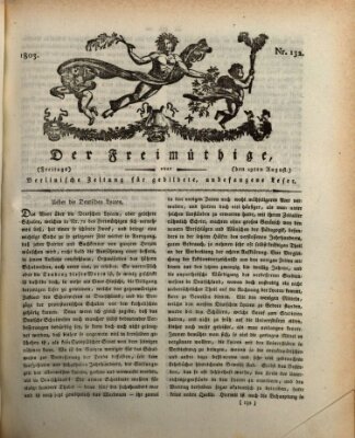 Der Freimüthige oder Berlinische Zeitung für gebildete, unbefangene Leser (Der Freimüthige oder Unterhaltungsblatt für gebildete, unbefangene Leser) Freitag 19. August 1803