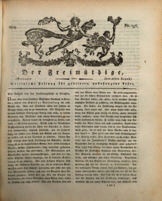 Der Freimüthige oder Berlinische Zeitung für gebildete, unbefangene Leser (Der Freimüthige oder Unterhaltungsblatt für gebildete, unbefangene Leser) Freitag 26. August 1803