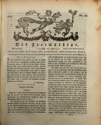 Der Freimüthige oder Berlinische Zeitung für gebildete, unbefangene Leser (Der Freimüthige oder Unterhaltungsblatt für gebildete, unbefangene Leser) Dienstag 13. September 1803