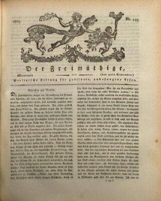 Der Freimüthige oder Berlinische Zeitung für gebildete, unbefangene Leser (Der Freimüthige oder Unterhaltungsblatt für gebildete, unbefangene Leser) Montag 19. September 1803