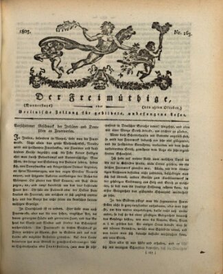 Der Freimüthige oder Berlinische Zeitung für gebildete, unbefangene Leser (Der Freimüthige oder Unterhaltungsblatt für gebildete, unbefangene Leser) Donnerstag 13. Oktober 1803