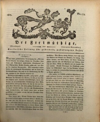 Der Freimüthige oder Berlinische Zeitung für gebildete, unbefangene Leser (Der Freimüthige oder Unterhaltungsblatt für gebildete, unbefangene Leser) Dienstag 8. November 1803