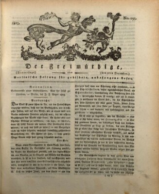 Der Freimüthige oder Berlinische Zeitung für gebildete, unbefangene Leser (Der Freimüthige oder Unterhaltungsblatt für gebildete, unbefangene Leser) Donnerstag 8. Dezember 1803