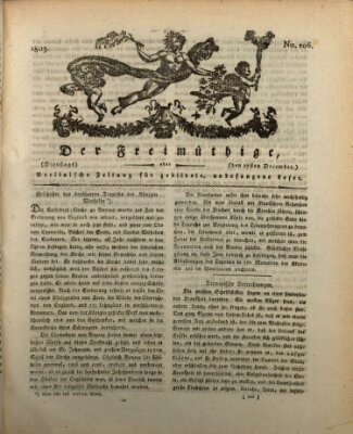 Der Freimüthige oder Berlinische Zeitung für gebildete, unbefangene Leser (Der Freimüthige oder Unterhaltungsblatt für gebildete, unbefangene Leser) Dienstag 27. Dezember 1803