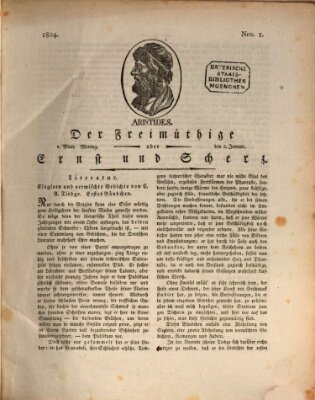 Der Freimüthige oder Ernst und Scherz (Der Freimüthige oder Unterhaltungsblatt für gebildete, unbefangene Leser) Montag 2. Januar 1804