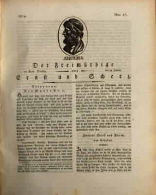 Der Freimüthige oder Ernst und Scherz (Der Freimüthige oder Unterhaltungsblatt für gebildete, unbefangene Leser) Dienstag 24. Januar 1804