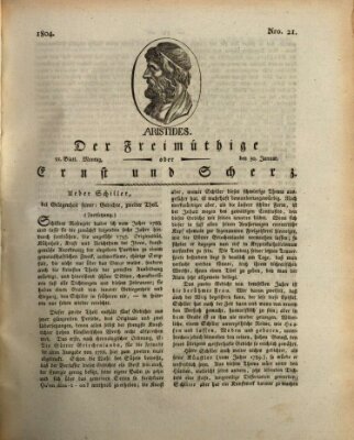 Der Freimüthige oder Ernst und Scherz (Der Freimüthige oder Unterhaltungsblatt für gebildete, unbefangene Leser) Montag 30. Januar 1804