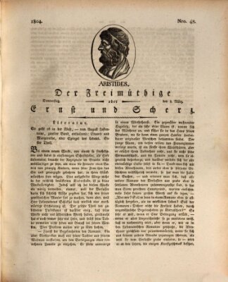 Der Freimüthige oder Ernst und Scherz (Der Freimüthige oder Unterhaltungsblatt für gebildete, unbefangene Leser) Donnerstag 8. März 1804