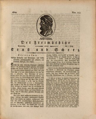 Der Freimüthige oder Ernst und Scherz (Der Freimüthige oder Unterhaltungsblatt für gebildete, unbefangene Leser) Donnerstag 7. Juni 1804