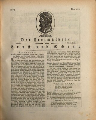 Der Freimüthige oder Ernst und Scherz (Der Freimüthige oder Unterhaltungsblatt für gebildete, unbefangene Leser) Dienstag 10. Juli 1804